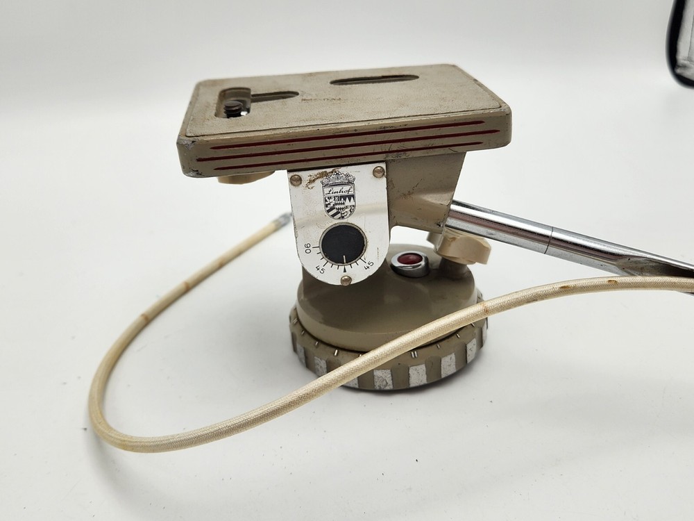 Vintage Linhof Pan/Tilt Tripod Head w/ Level, Shutter Cable Release - Model 49?