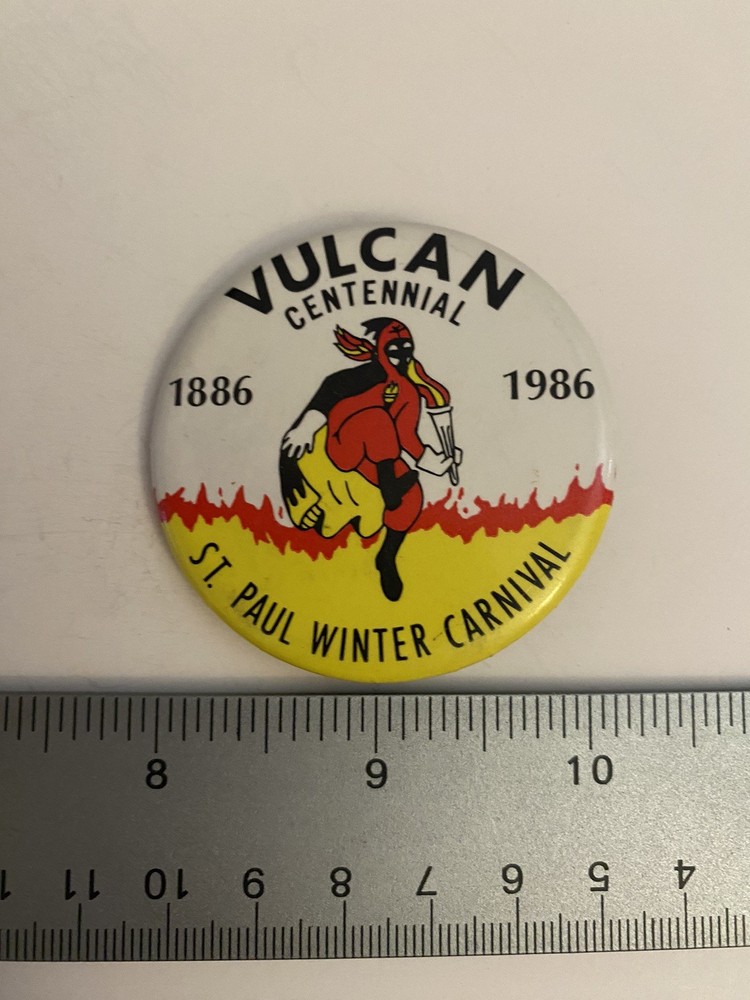 St. Paul Winter Carnival 1986 Centennial Pin Back Button P35