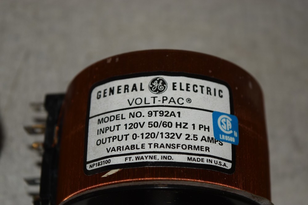 General Electric GE Volt-Pac 9T92A1 Variable Transformer