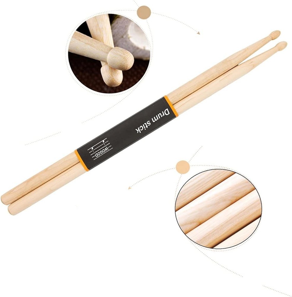 WOGOD 5A Drum Sticks Maple Drumsticks (Two pair) Two pair, pair
