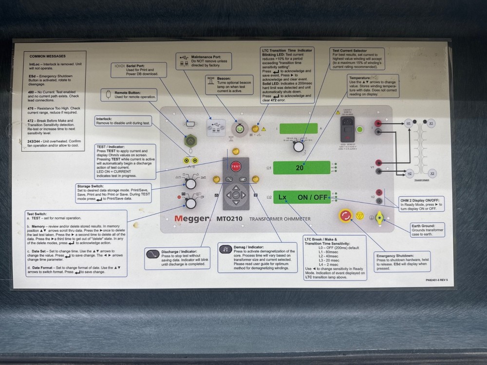 Megger MTO210 Transformer Ohmmeter