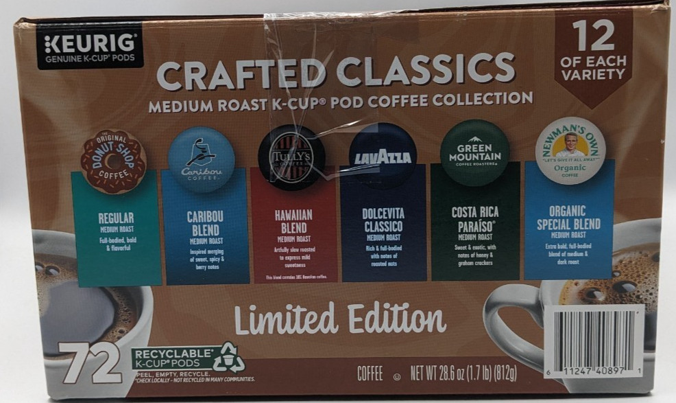 Keurig Crafted Classics Medium Roast Coffee K-Cup Pod Variety Pack 72 count