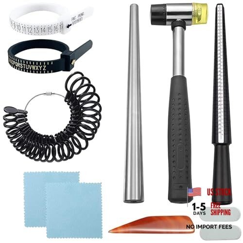 11Pcs Ring Sizer Measuring Tool, Premium Ring Making Kit with Ring Mandrel