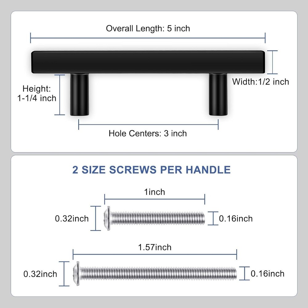 30 Pack 5 Inch Square Kitchen Cabinet Handles Black Cabinet Pulls Black Drawer..