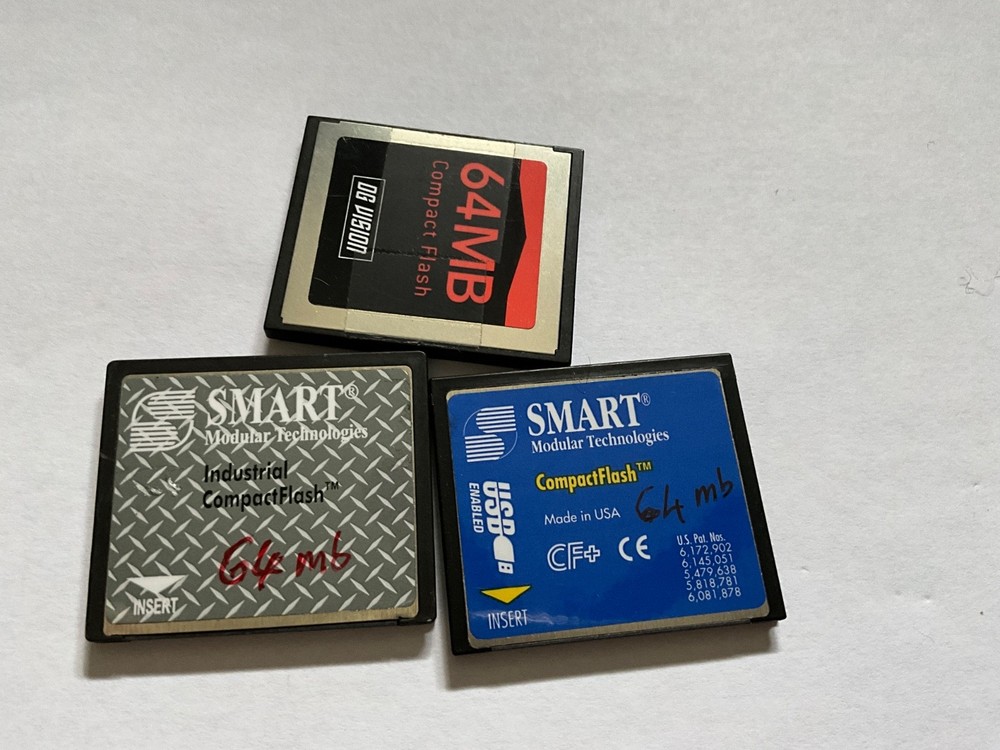 3pcs(USED) 64mb mixed CFI compactflash memory cards*Small Storage Capacity*