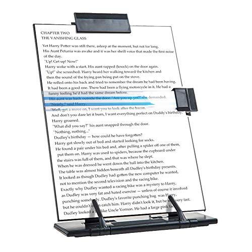 Metal Desktop Document Book Holder with 7 Adjustable Positions () Black