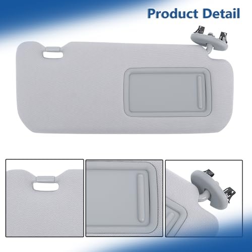 Driver and Passenger Side Sun Visor with Mirror Gray Replacement for Corolla