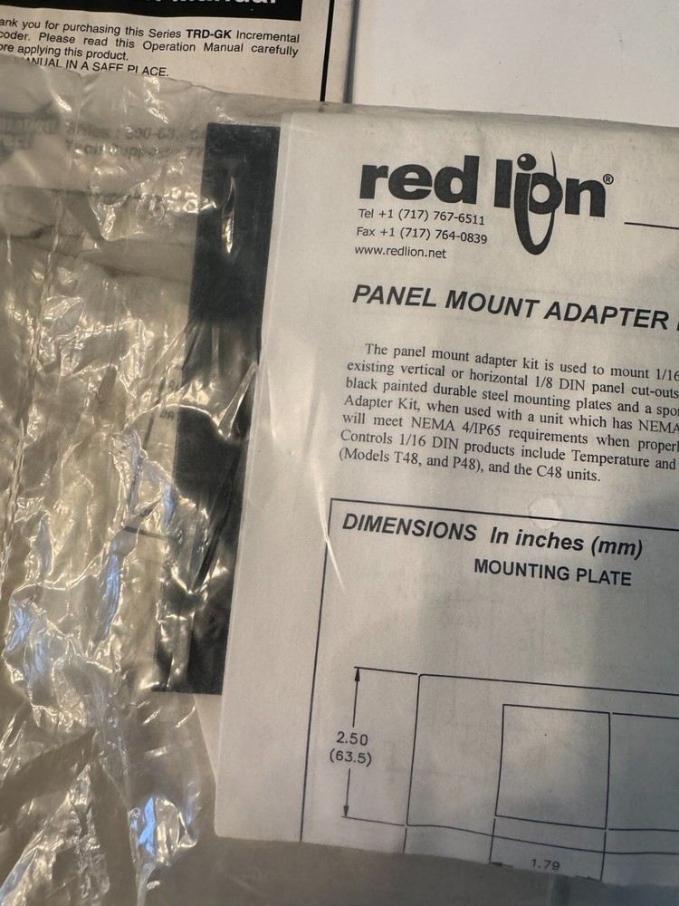 (NEW) RED LION PMK60000 Panel Mount Kit
