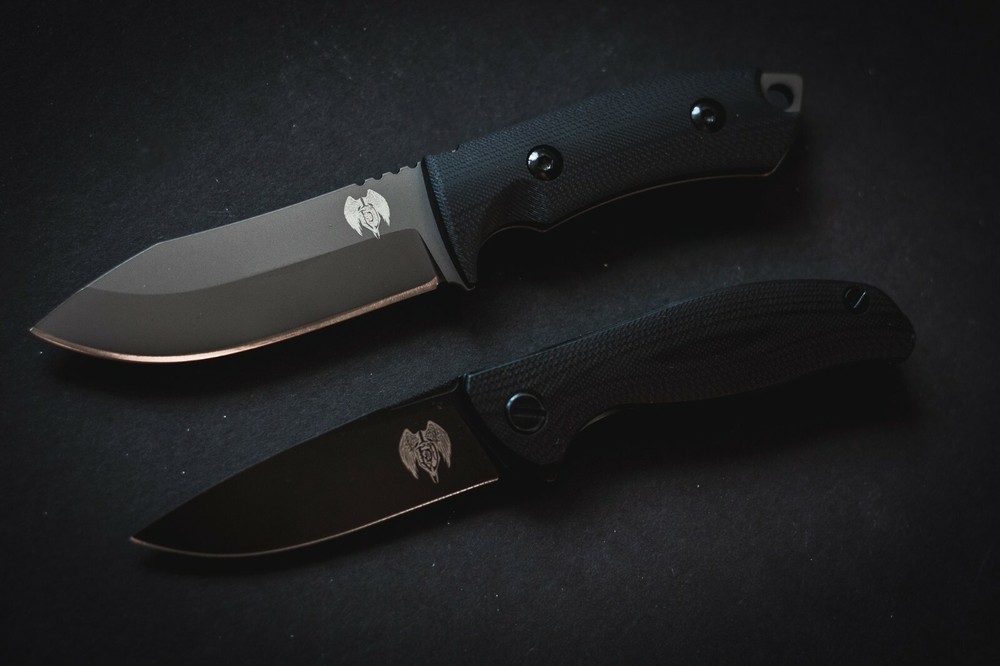 Sharp! Quick Opening Folding Knife and Full Tang Fixed Blade Combo EDC Set!
