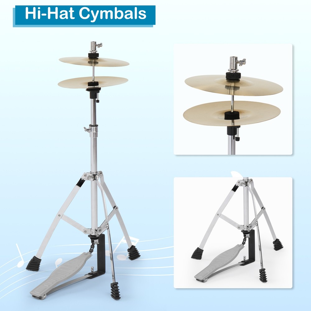 5-Piece Junior Starter Drum Kit with Cymbals, Hardware,Sticks & Throne