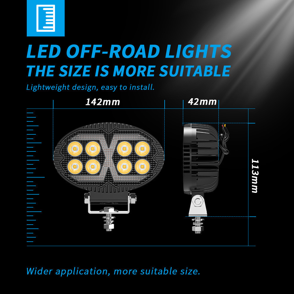 2PCS 5'' LED WORK LIGHTS fit Caterpillar Construction Equipment Forklift Tractor