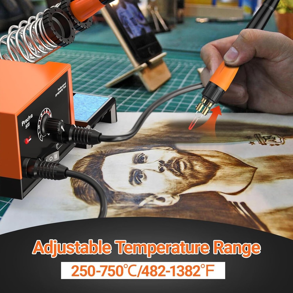 935 Dual Handle Wood Burning Kit - Professional Pyrography Tool with 20 Wire ...