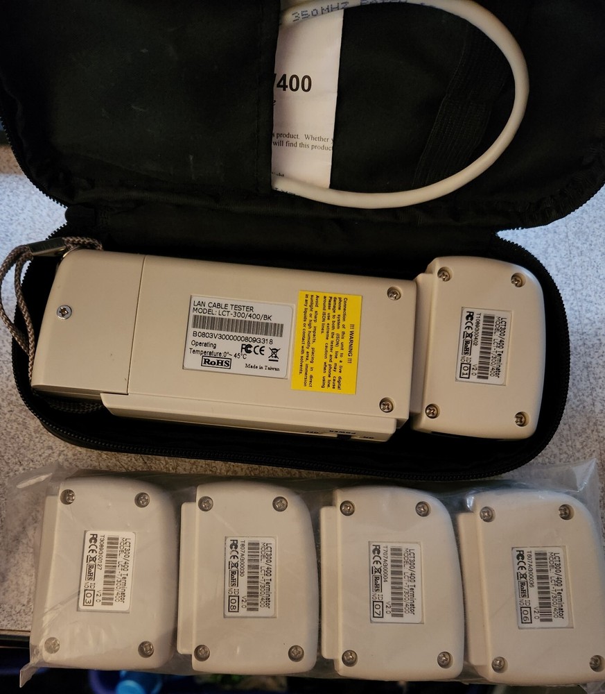 LCT400/BK Lan Cable Tester Kit W Case Cables & 5 Terminator Moduals