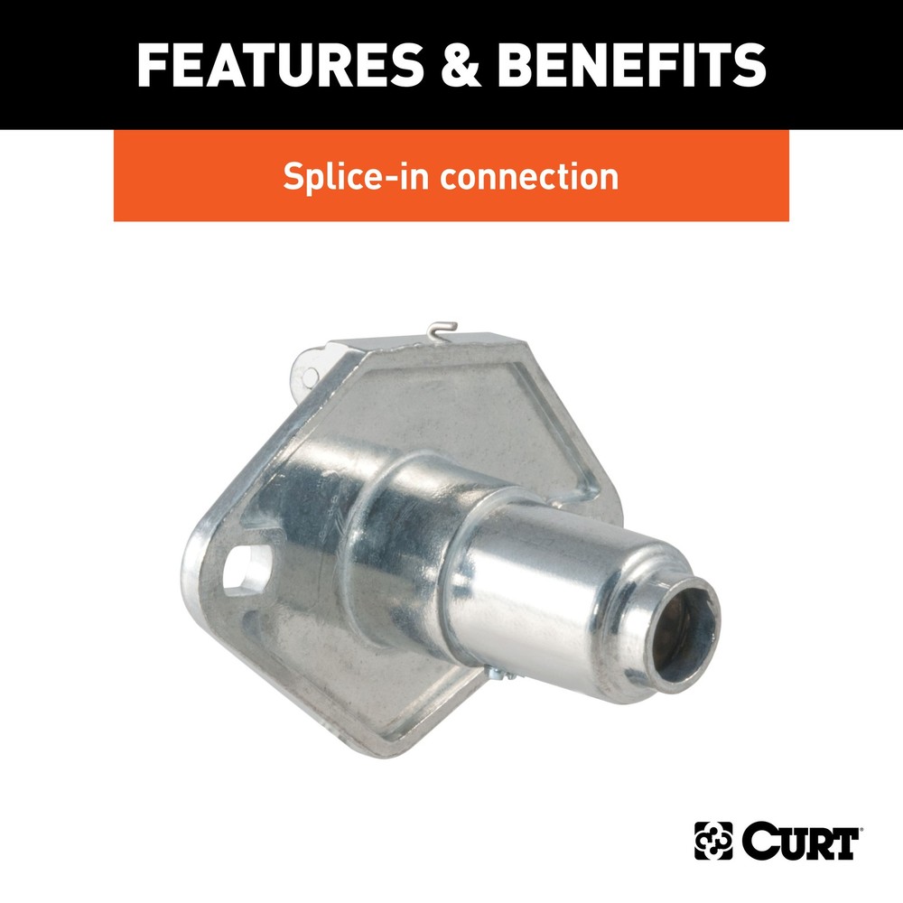 Curt-4-Way Round Connector Socket (Vehicle Side)