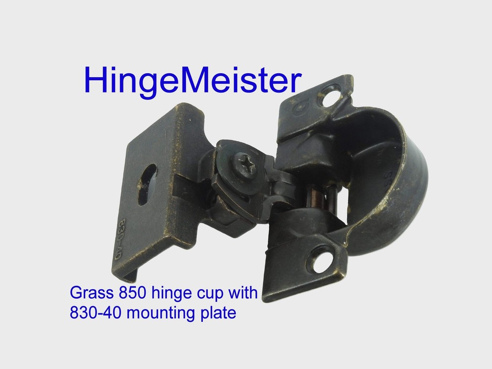 Grass 850 Hinge Cup with the 830-40 Bronze Mounting plate - Complete Hinge - Use