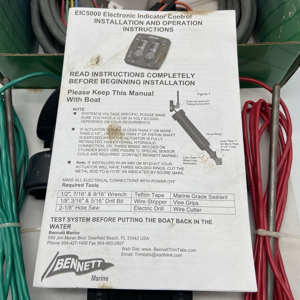 Bennett EIC 5000 Electronic Trim Tab Indicating Kit with Auto Retractor - New