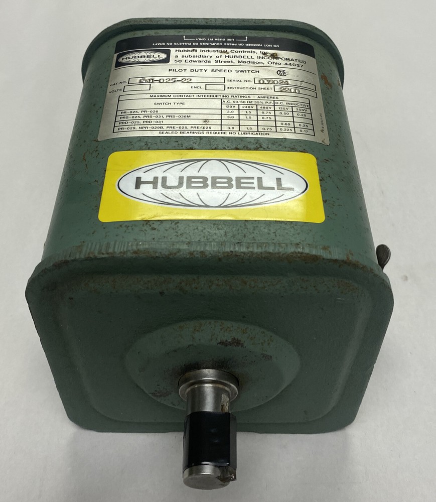 Hubbell,PRD-025-22,Pilot Duty Speed Switch Refurbished