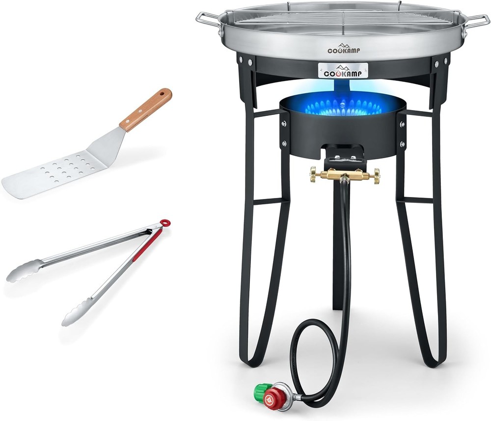 Propane Burner for Outdoor Cooking (Concave Comal Set)