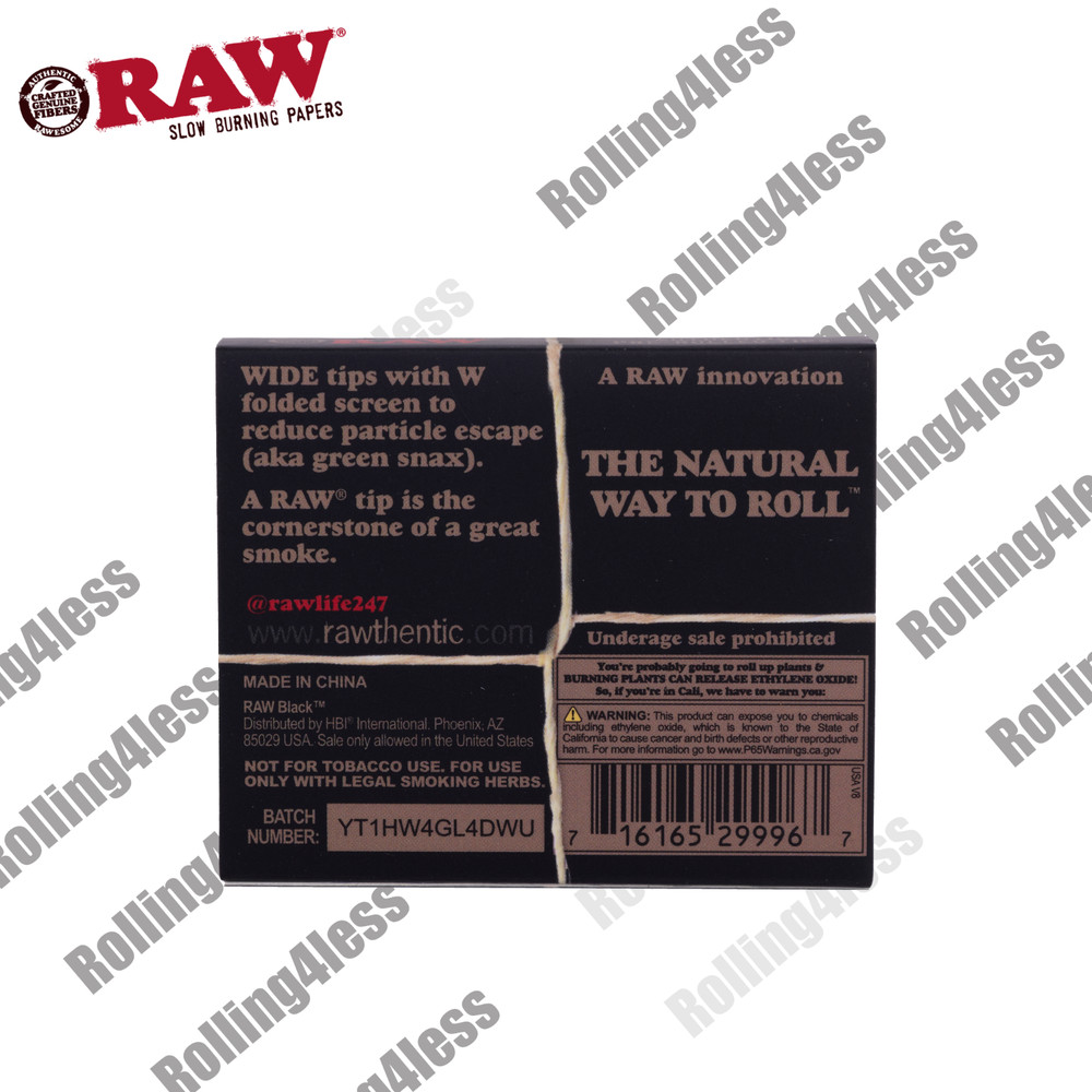 Raw W-WIDE PRE-ROLLED TIPS | 4 PACKS