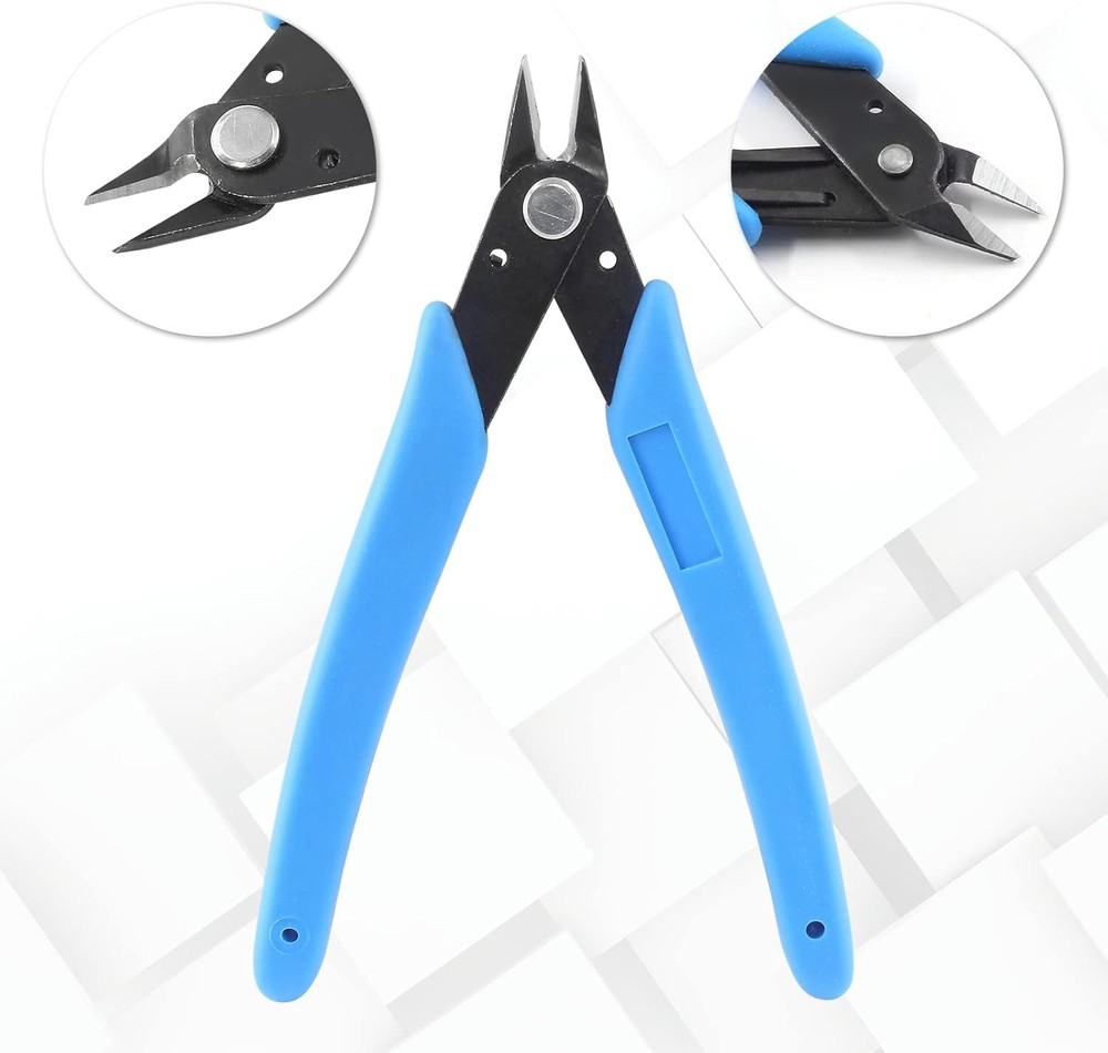 Bivethoi 3pcs Micro Wire Cutters Flush Cut Snips, Small Diagonal Light Blue