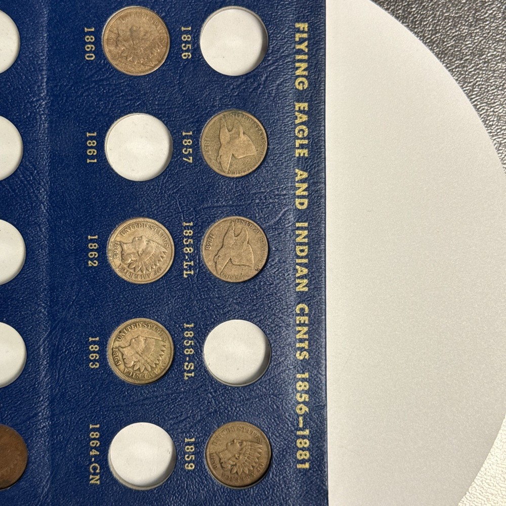 1857-1909 Flying Eagle Indian Head Cent Partial Set 39 Coins.