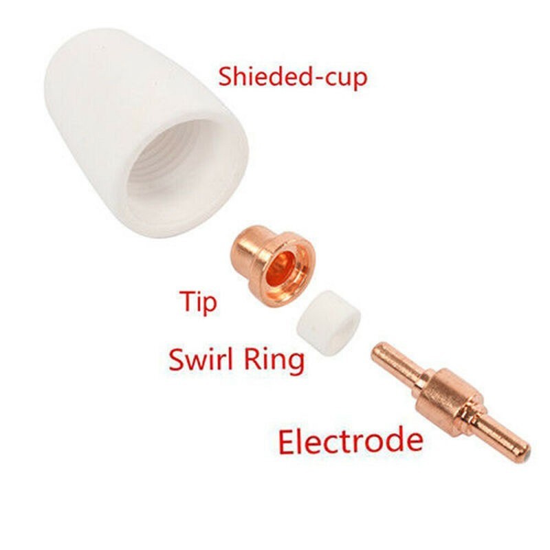 For Cutter CUT40/50 Plasma Electrodes Tips Kits Shield Cups Nozzle Useful