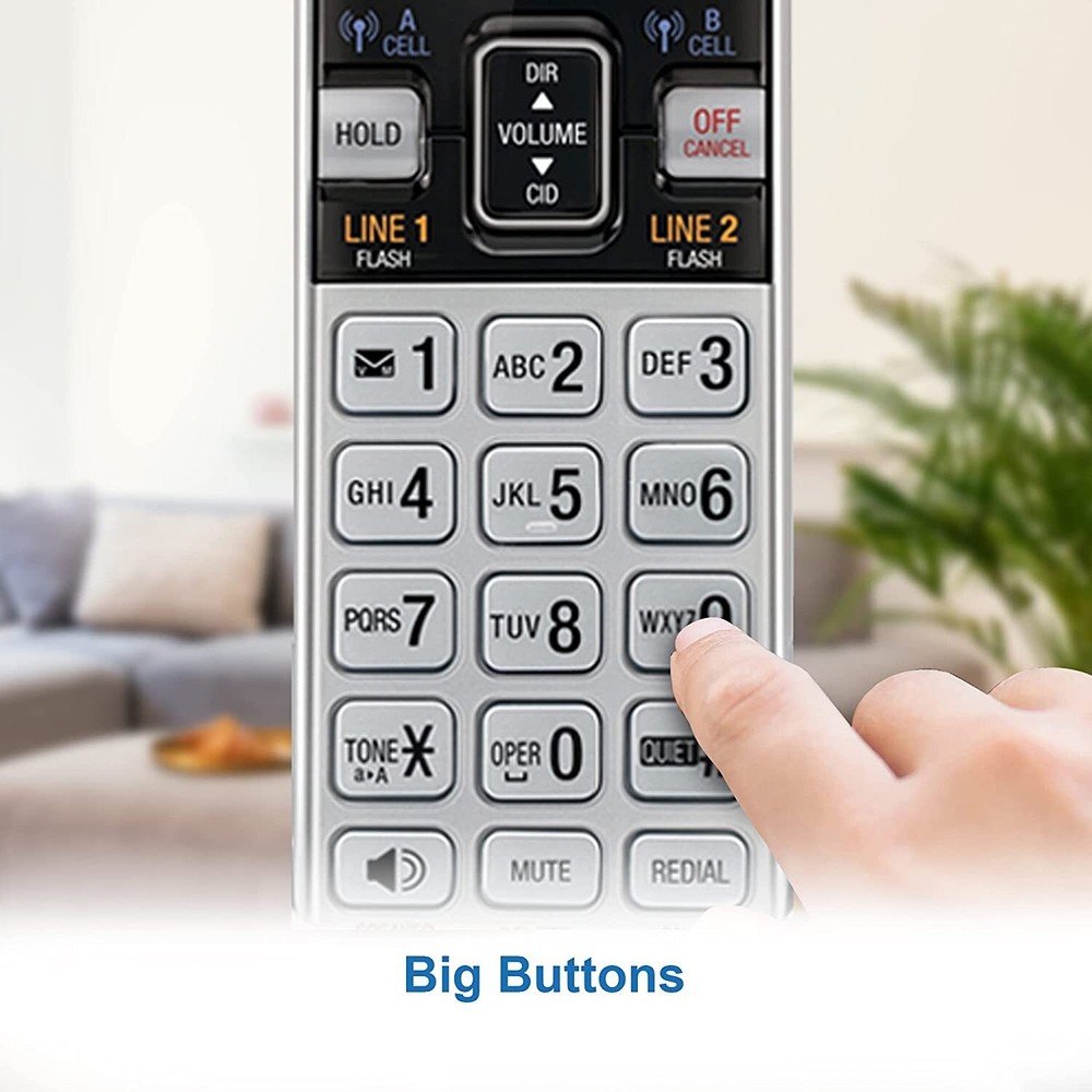 AT&T 2 Line Cordless Intercom Paging Dual Conference Phone System w 5 Handsets