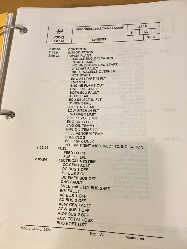 ATR 42 Operating Procedures Manual
