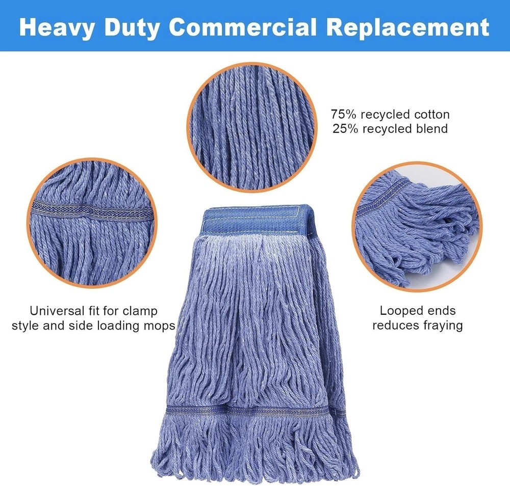 2 Pack Mop Head Replacement, Cleaning Heavy Duty Mop Head Commercial Replacem