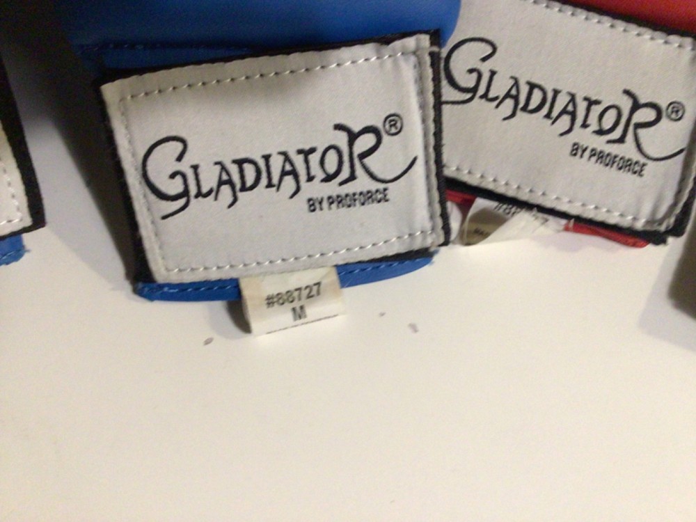 ProForce Gladiator karate sparring mitts. red and blue size medium