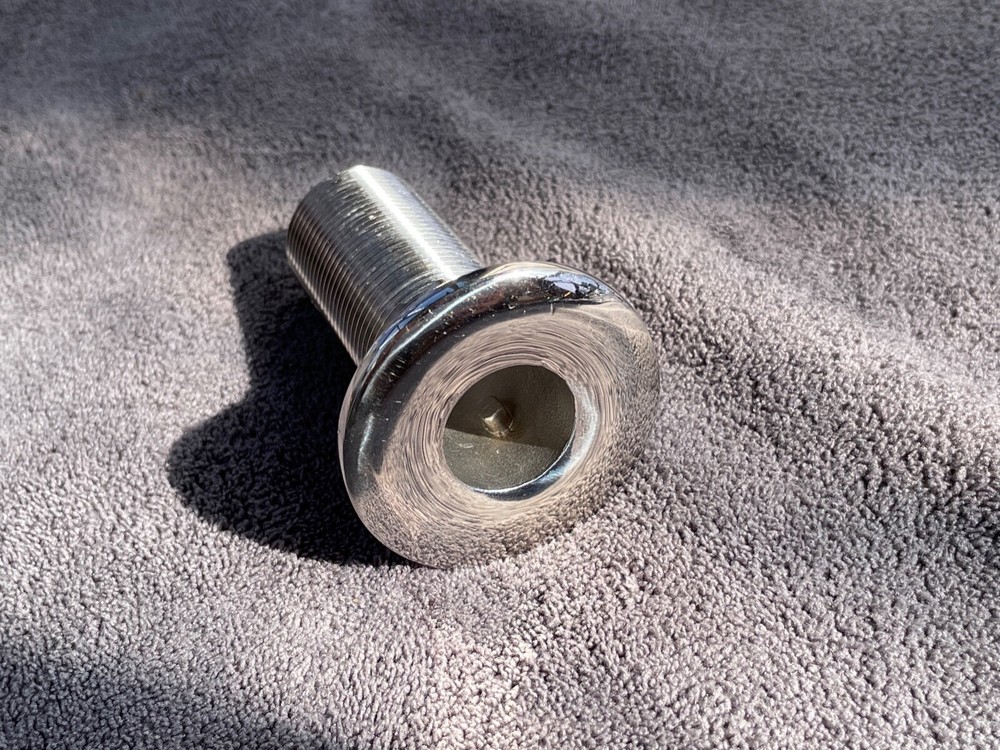 316 Stainless Through Hull Fitting 1-1/2" W Thread To Pipe Elbow Adapter