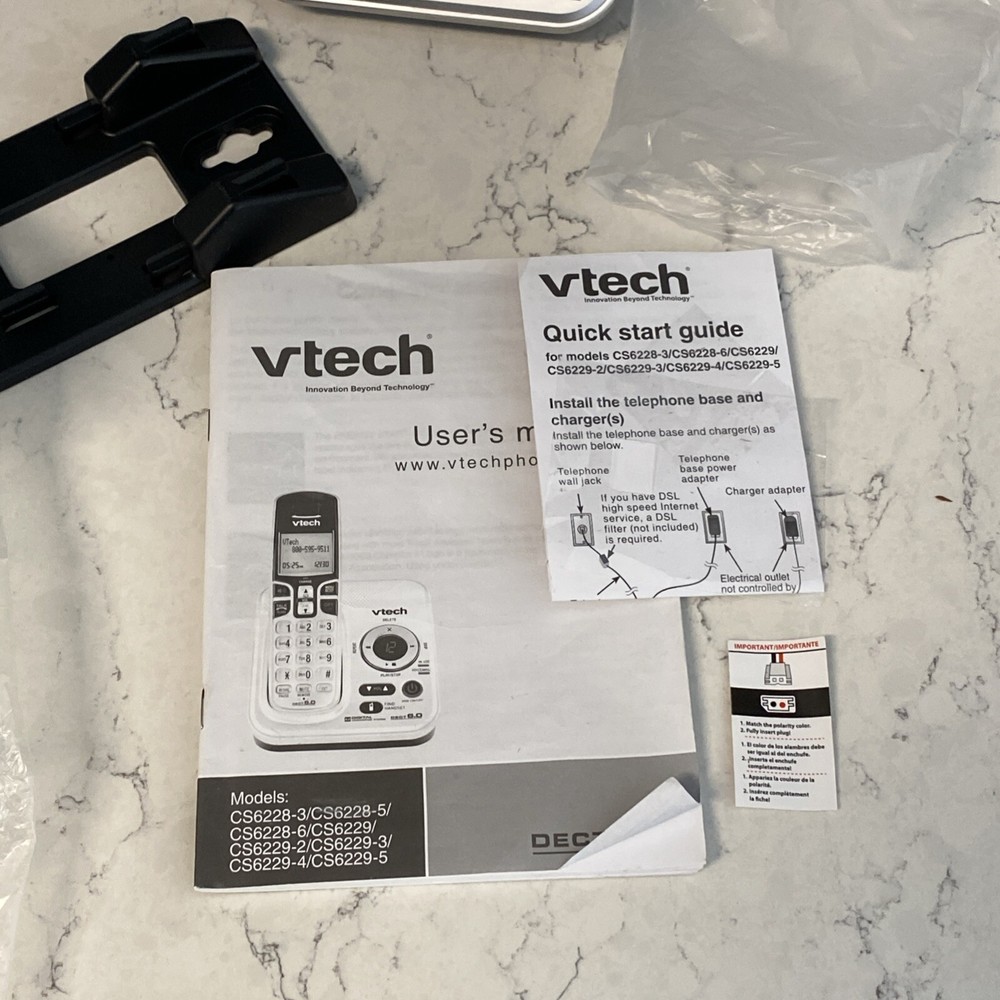 Vtech CS6229 DECT 6.0 Digital Cordless Answering System Handset Untested