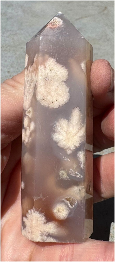 Cherry Blossom Agate Crystal Obelisk / Standing Stone - Gratitude, Harmony