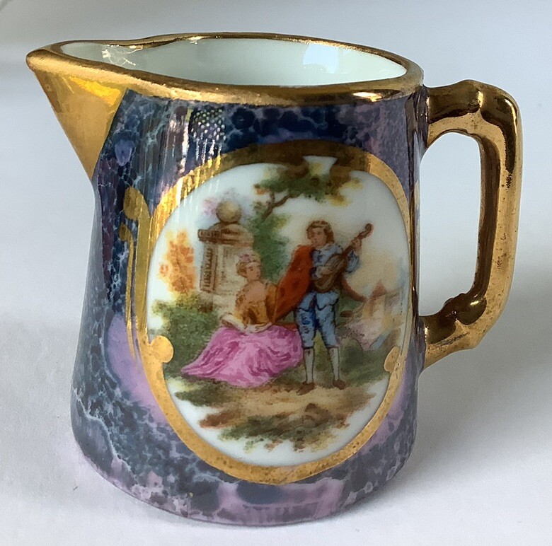 Limoges Mini Creamer With Victorian Scene