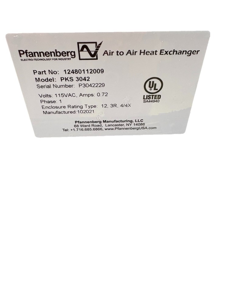 Pfannenberg ELECTRO-TECHNOLOGY FOR INDUSTRY