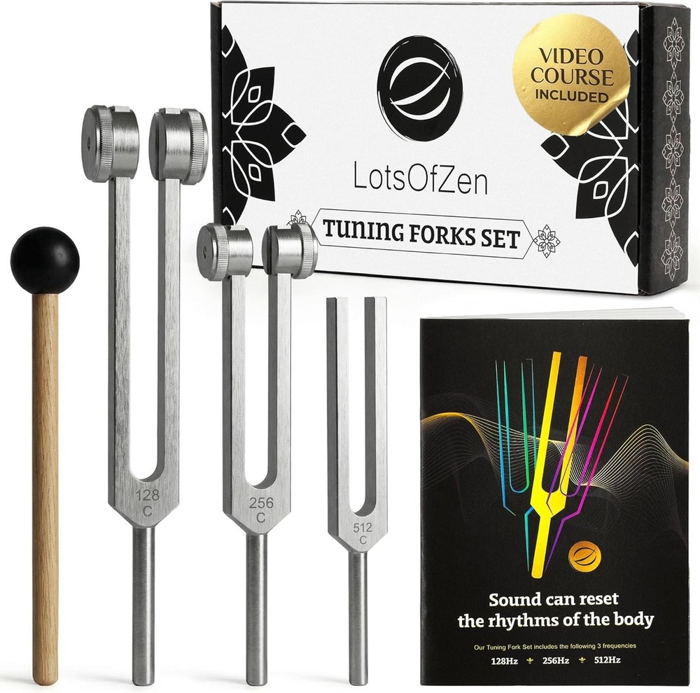 Complete Tuning Fork Kit - 3 Forks, Mallet, Pouch