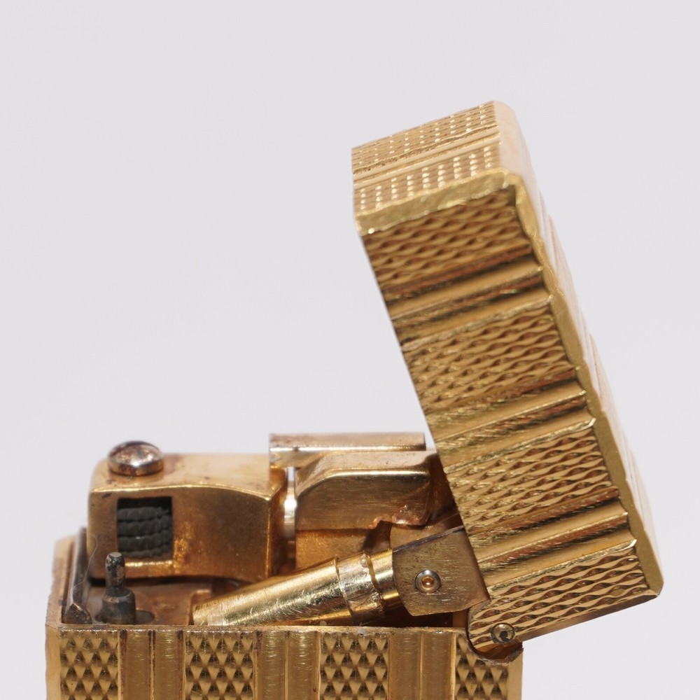 Dunhill Lighter Gold Burley Pattern_Three lines_Ultrasonically cleaned_Working