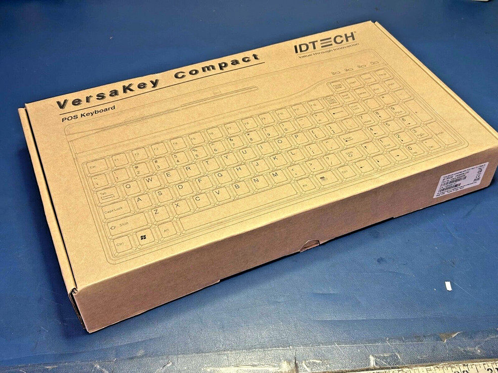 ID Tech VersaKey Compact POS Keyboard w/ MagStripe Reader IDKA-334333B