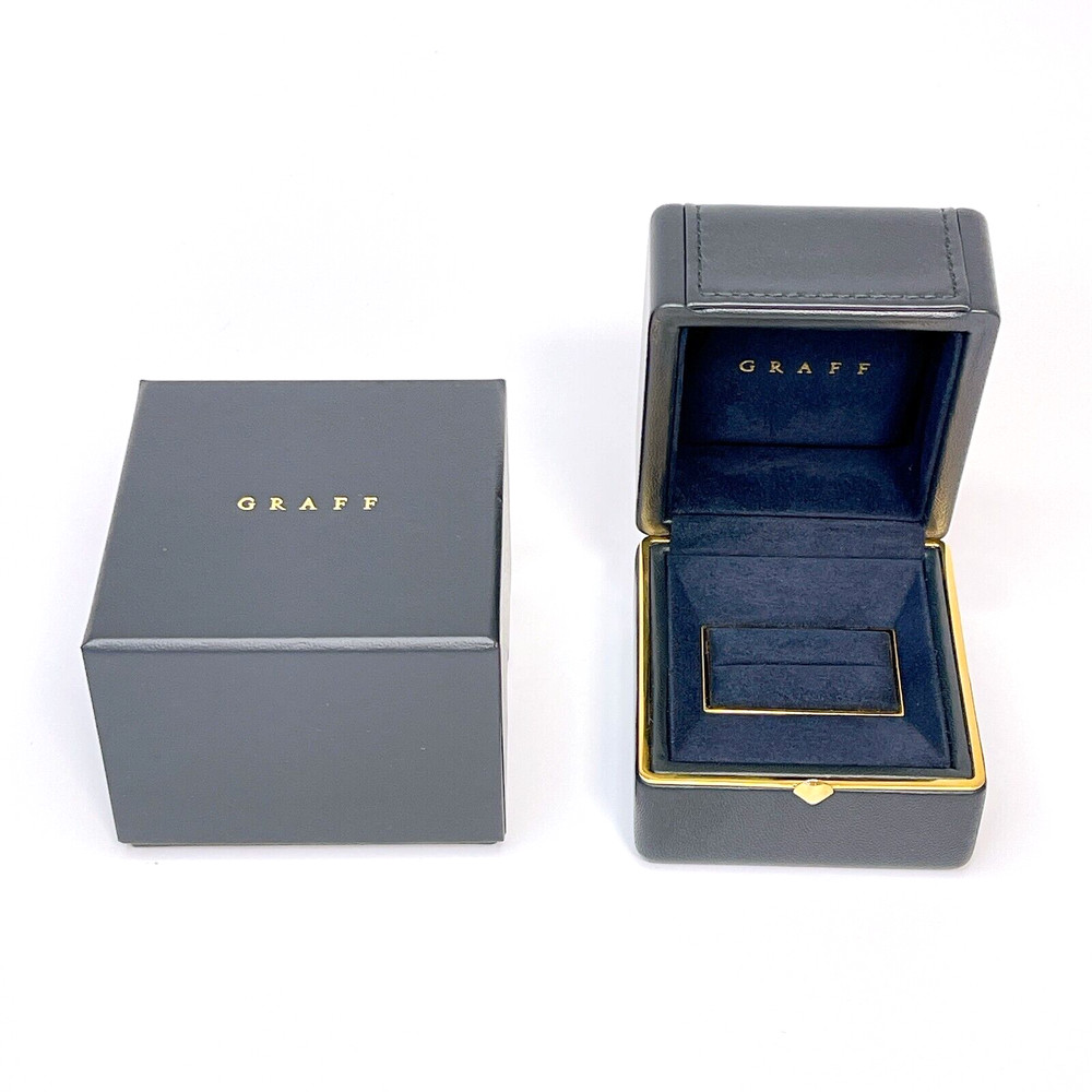 GRAFF Authentic Ring case Black Leather Accessories Jewelry empty box #036