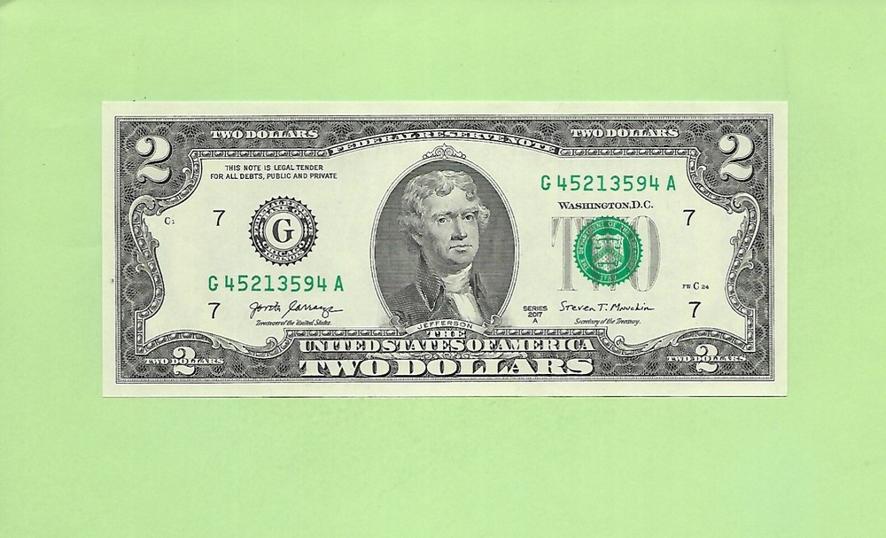 2017A ..UNCIRC $2  G 4521 3594A .... 2017A $2  G-A    NICE NOTE      FRN