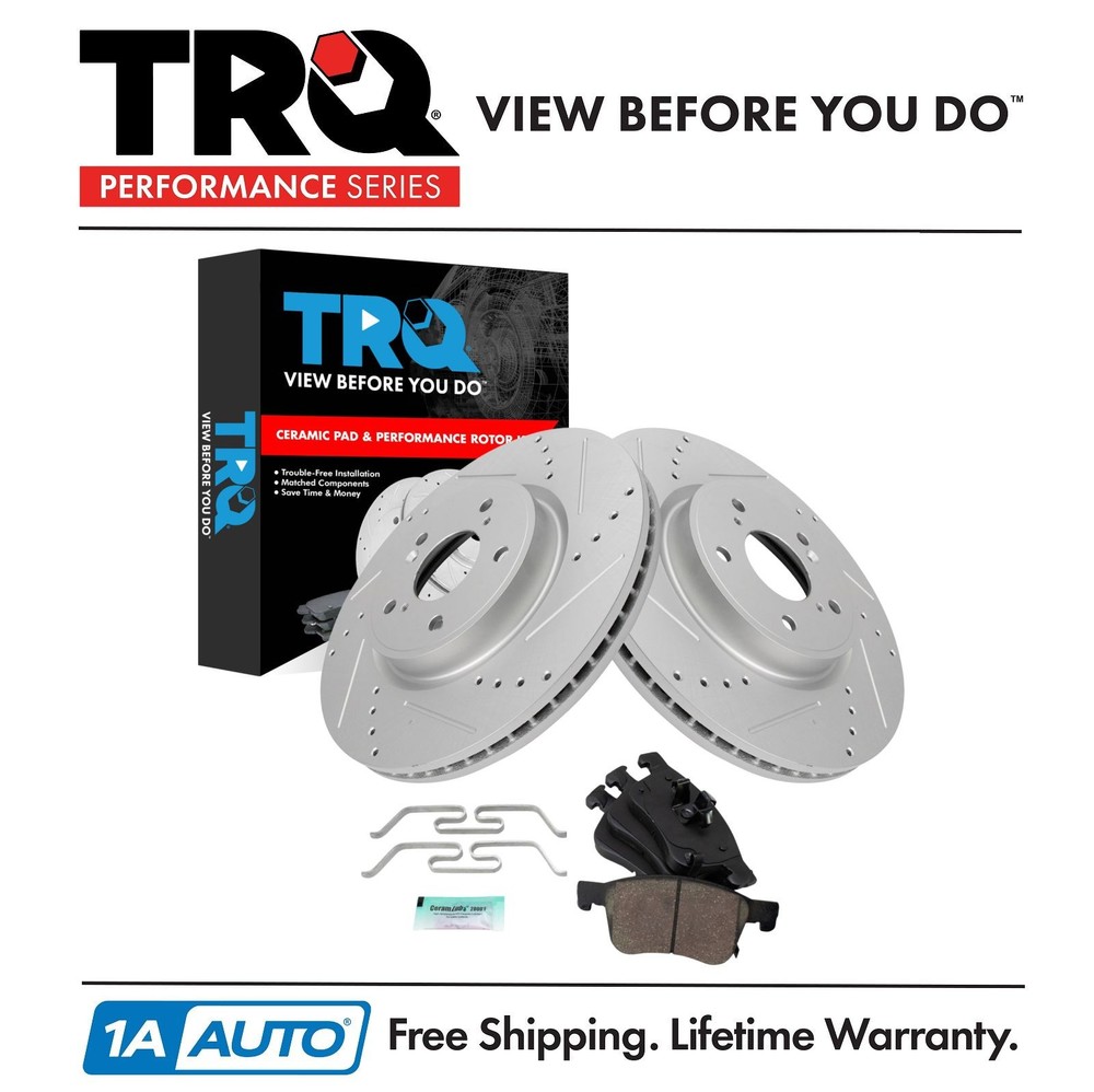 TRQ Performance Front Brake Pad & Rotor Kit Performance Ceramic Fits Honda