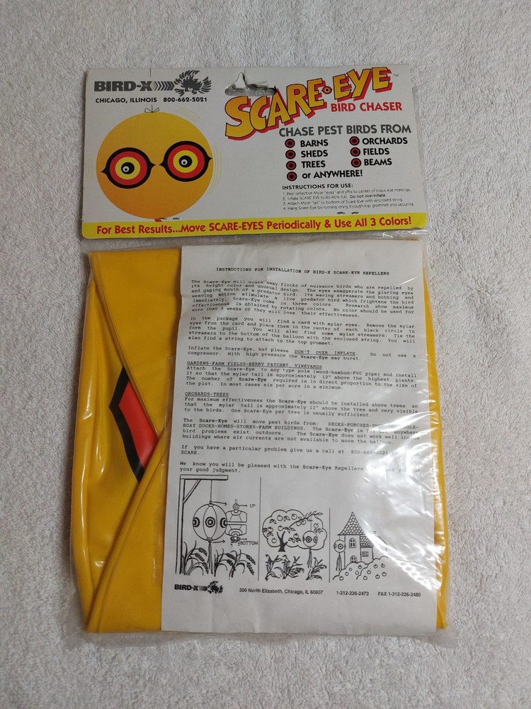 Bird X Scare Eye Inflatable Bird Chaser NIP