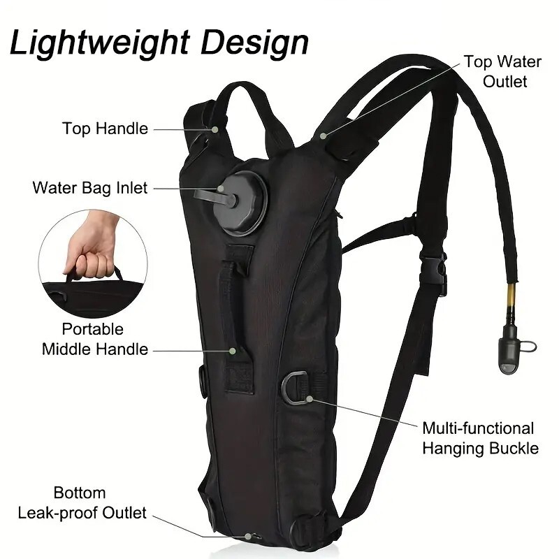 3L Water Bladder Hydration Backpack Hiking Camping Bag Tactical Molle Daypack US