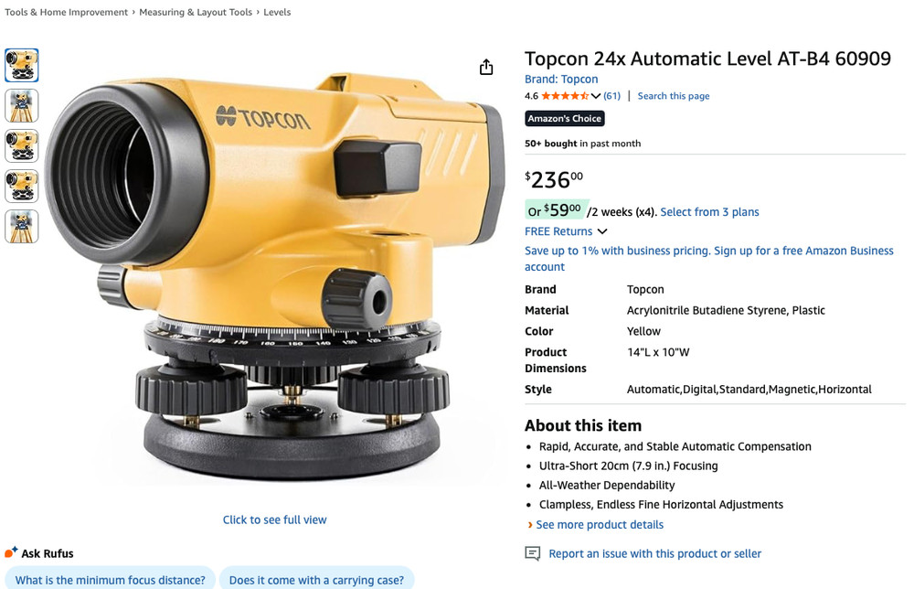 Topcon AT-B4 Automatic Level 24x – Works – Cosmetic Damage