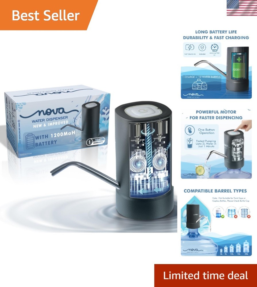 Compact GetSetNova Water Jug Dispenser - Safe, Efficient, & User-Friendly Design