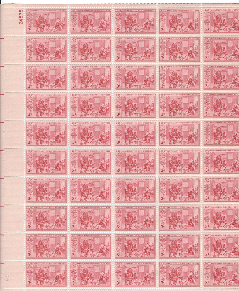Scott #1004...3 Cent...Betsy Ross...Sheet of 50