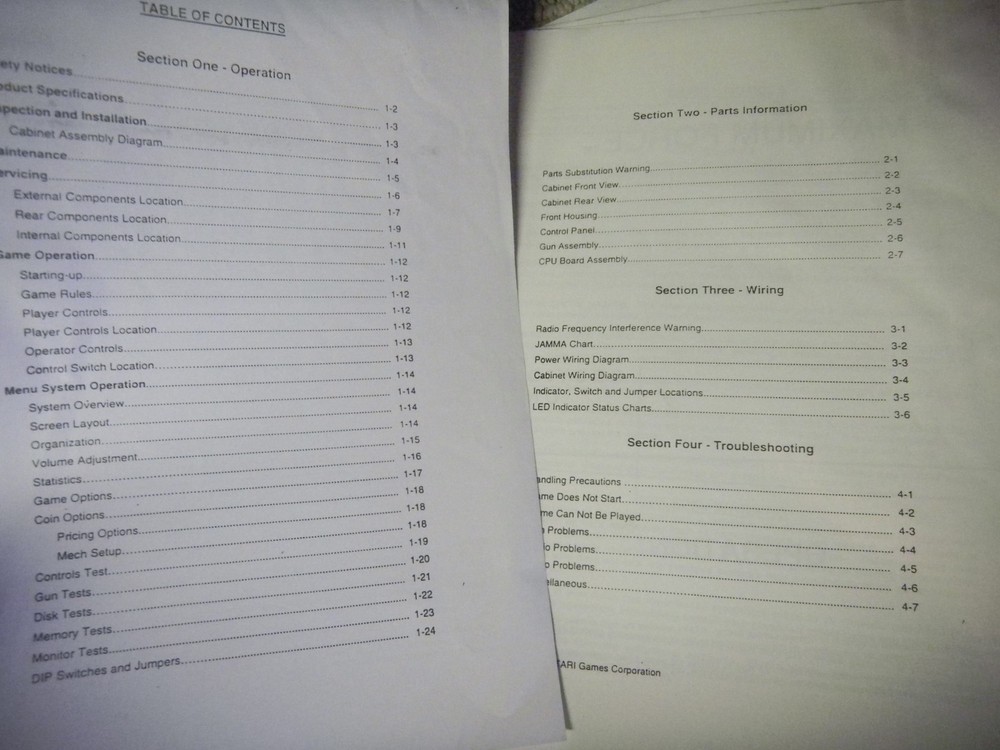 MAXIMUM FORCE PAGES LOOSE ATARI original video game machine manual