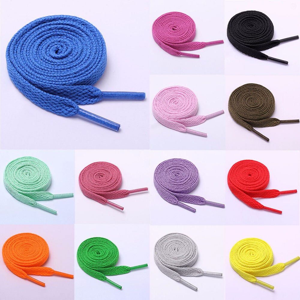 1 Pair Flat Shoelaces Sport Shoes Laces Strings Athletic Sneaker Solid 120cm