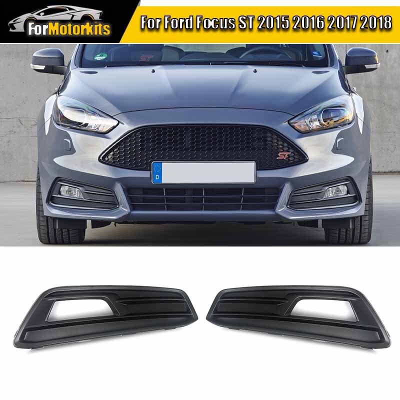 For Ford Focus ST 2015-2018 Matte Black Front Fog Light Cover Bezel Left & Right