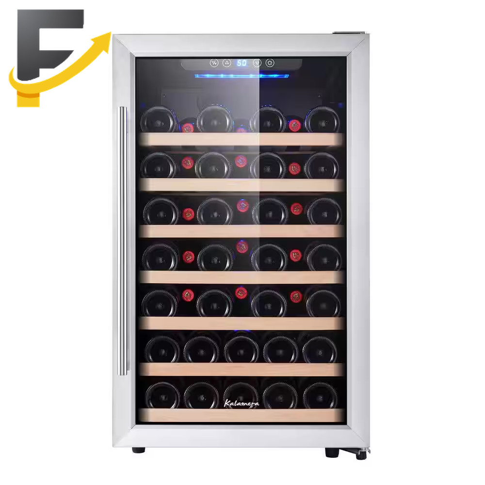 Kalamera 50 Bottle Compressor Wine Refrigerator Single Zone with Touch Control